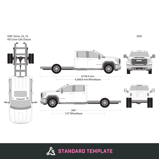2025 GMC Sierra 2500-3500 HD vector wrap template V16, Design-Ready PDF - GravBase