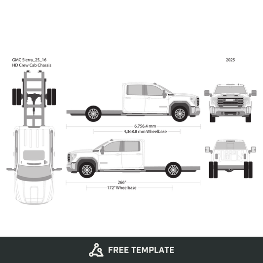 2025 GMC Sierra 2500-3500 HD free vector vehicle wrap template - GravBase