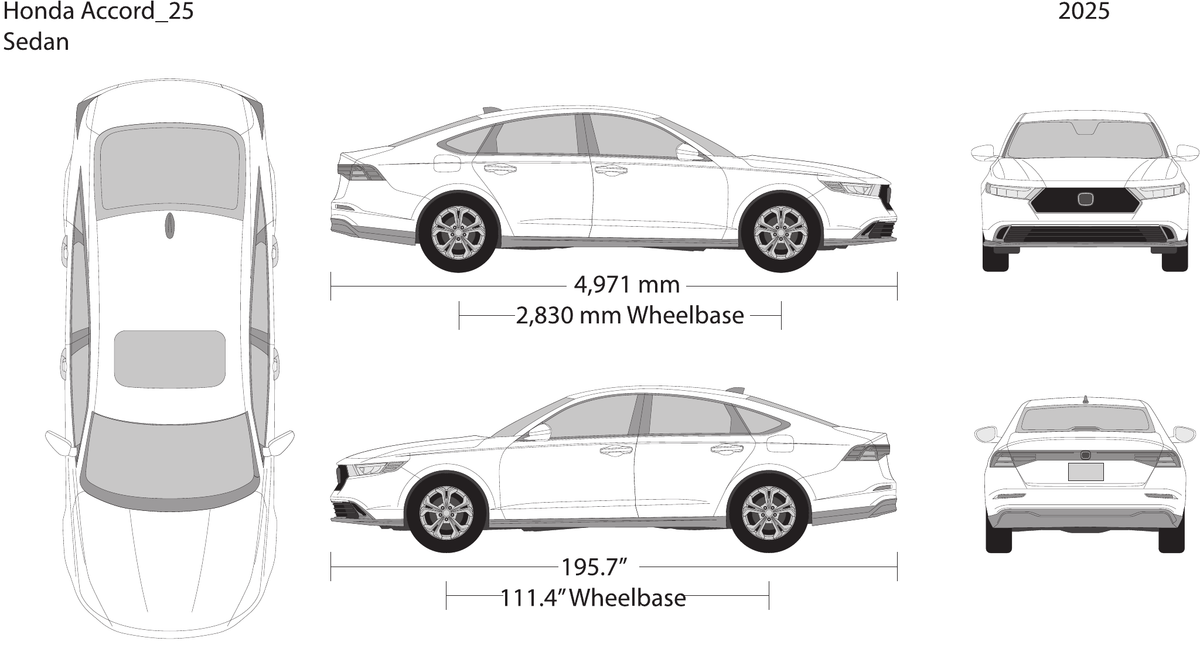 2025 Honda Accord Sedan vector wrap template, Design-Ready PDF - GravBase