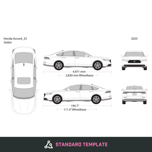 2025 Honda Accord Sedan vector wrap template, Design-Ready PDF - GravBase