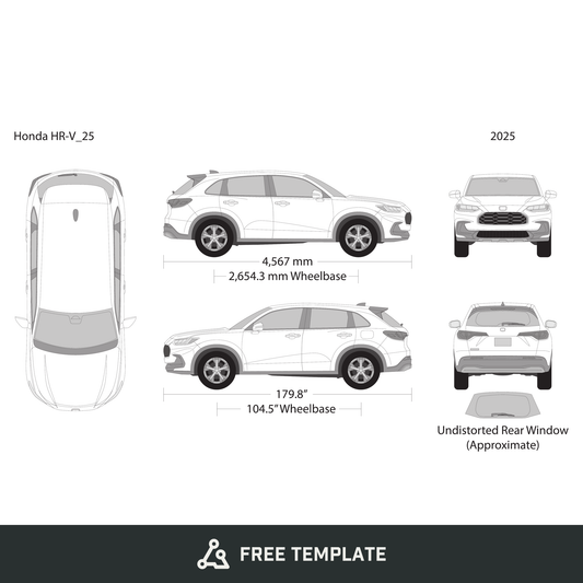 2025 Honda HR-V free vector vehicle wrap template - GravBase