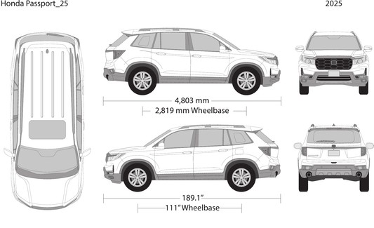 2025 Honda Passport vector wrap template, Design-Ready PDF - GravBase