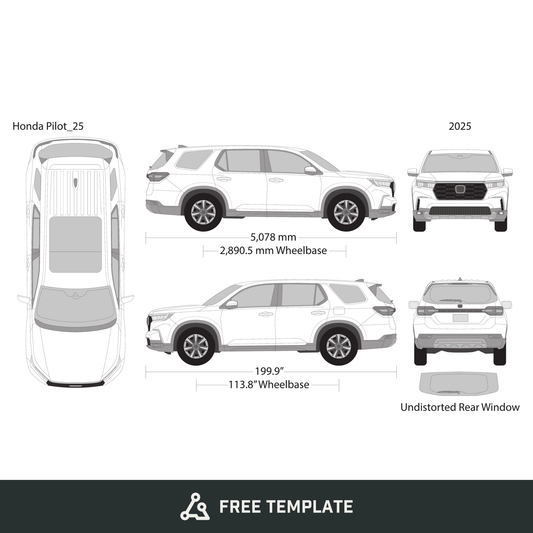 2025 Honda Pilot free vector vehicle wrap template - GravBase