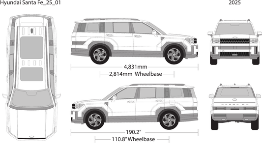 2025 Hyundai Santa Fe vector wrap template, Design-Ready PDF - GravBase
