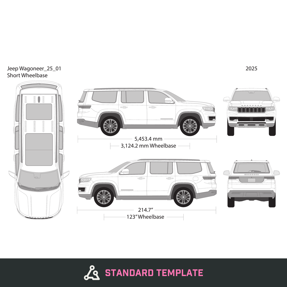 2025 Jeep Wagoneer vector wrap template V01, Design-Ready PDF - GravBase