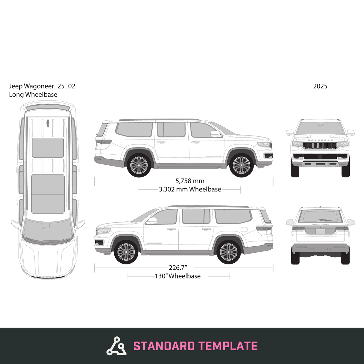 2025 Jeep Wagoneer vector wrap template V02, Design-Ready PDF - GravBase