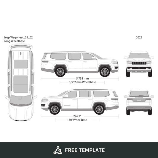 2025 Jeep Wagoneer free vector vehicle wrap template - GravBase