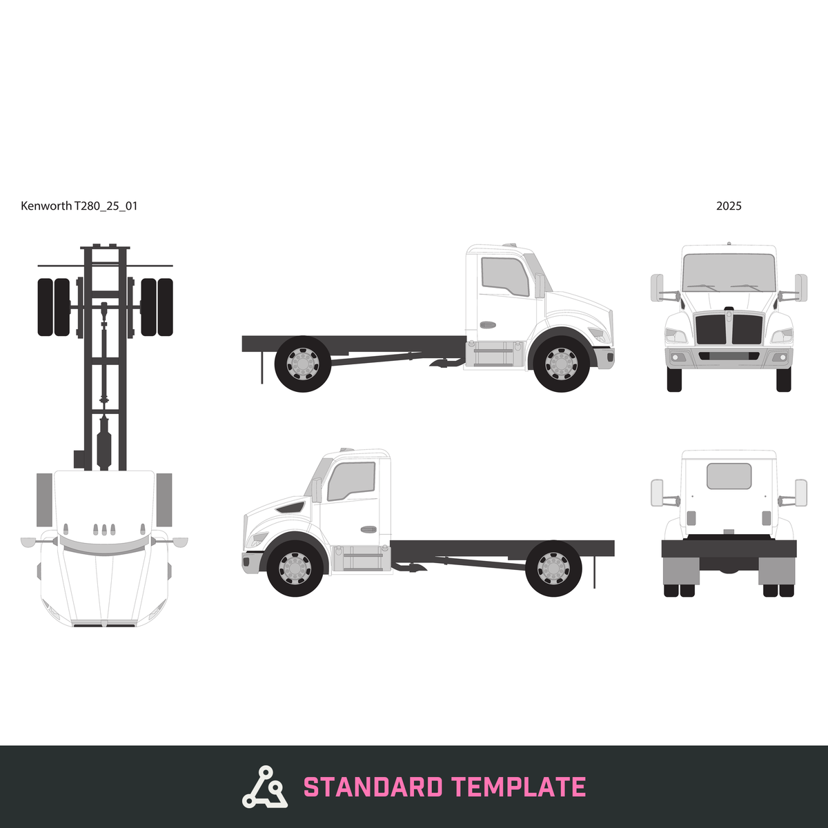 2025 Kenworth T280 vector wrap template, Design-Ready PDF - GravBase