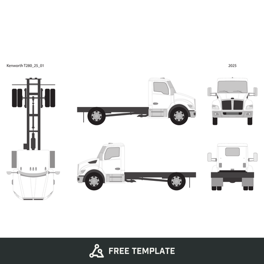 2025 Kenworth T280 free vector vehicle wrap template - GravBase