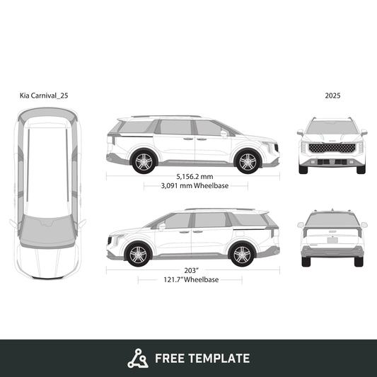 2025 Kia Carnival free vector vehicle wrap template - GravBase