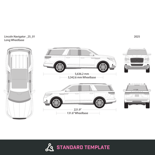 2025 Lincoln Navigator vector wrap template V01, Design-Ready PDF - GravBase