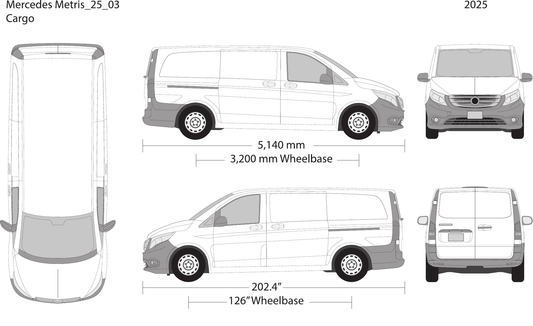 2025 Mercedes Metris vector wrap template V03, Design-Ready PDF - GravBase