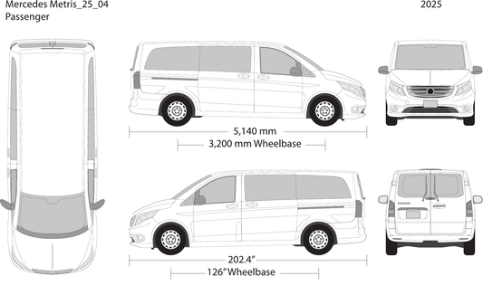2025 Mercedes Metris Vector Wrap Template - GravBase