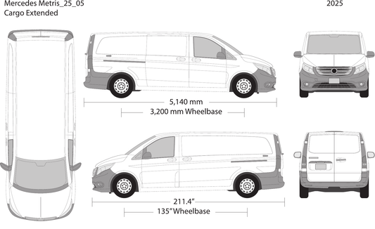 2025 Mercedes Metris vector wrap template V05, Design-Ready PDF - GravBase