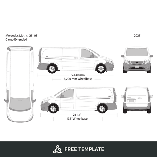 2025 Mercedes Metris free vector vehicle wrap template - GravBase