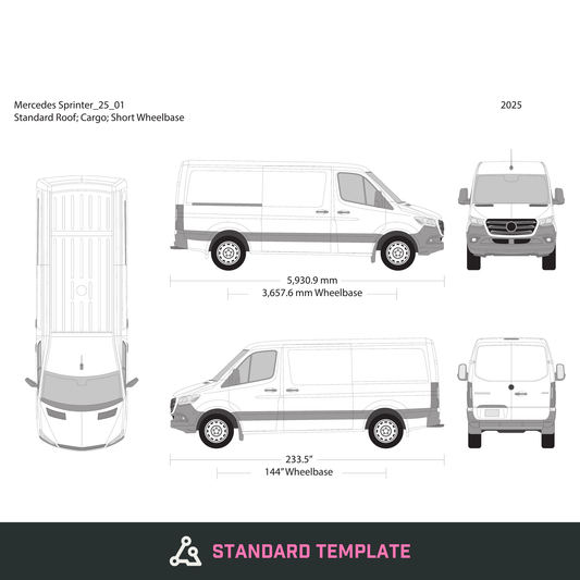 2025 Mercedes Sprinter vector wrap template V01, Design-Ready PDF - GravBase