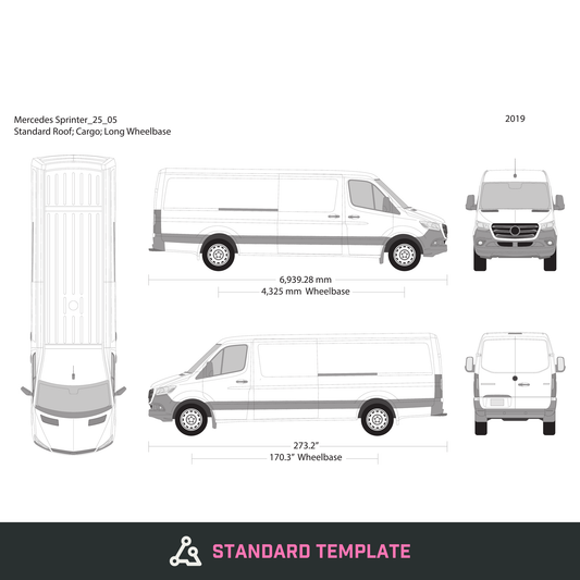 2025 Mercedes Sprinter vector wrap template V05, Design-Ready PDF - GravBase