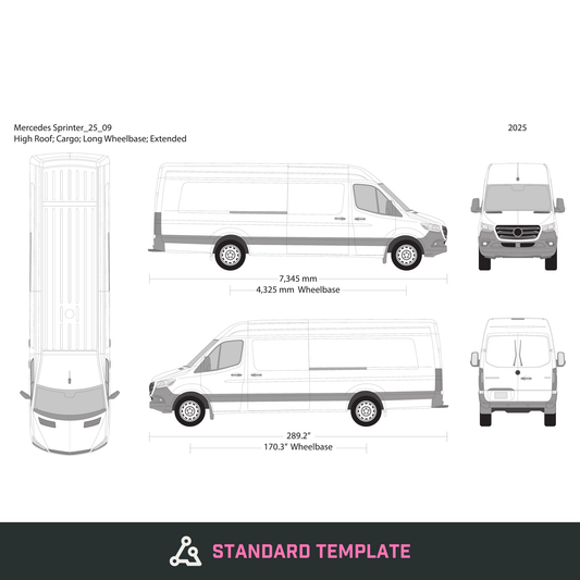 2025 Mercedes Sprinter vector wrap template V09, Design-Ready PDF - GravBase