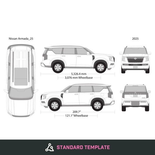 2025 Nissan Armada vector wrap template, Design-Ready PDF - GravBase