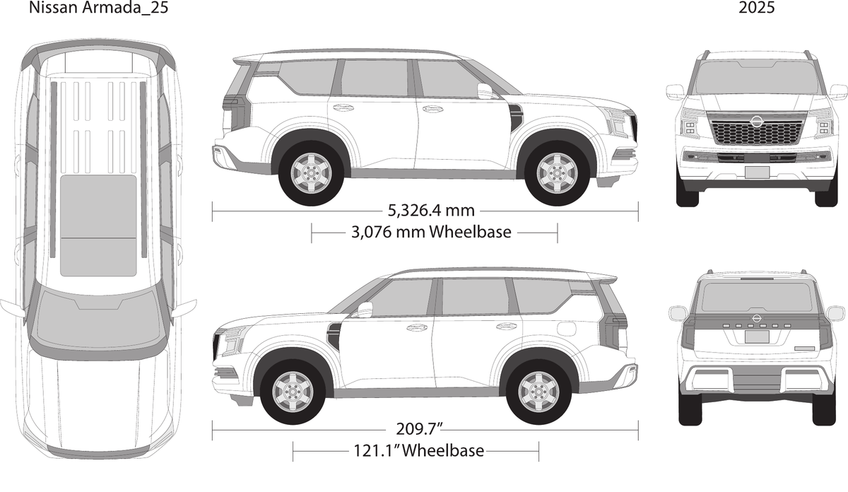 2025 Nissan Armada vector wrap template, Design-Ready PDF - GravBase