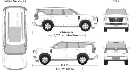2025 Nissan Armada vector wrap template, Design-Ready PDF - GravBase