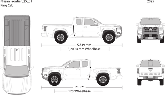 2025 Nissan Frontier vector wrap template V01, Design-Ready PDF - GravBase
