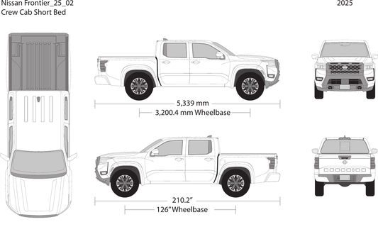 2025 Nissan Frontier vector wrap template V02, Design-Ready PDF - GravBase