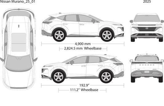 2025 Nissan Murano vector wrap template, Design-Ready PDF - GravBase