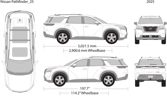 2025 Nissan Pathfinder vector wrap template, Design-Ready PDF - GravBase