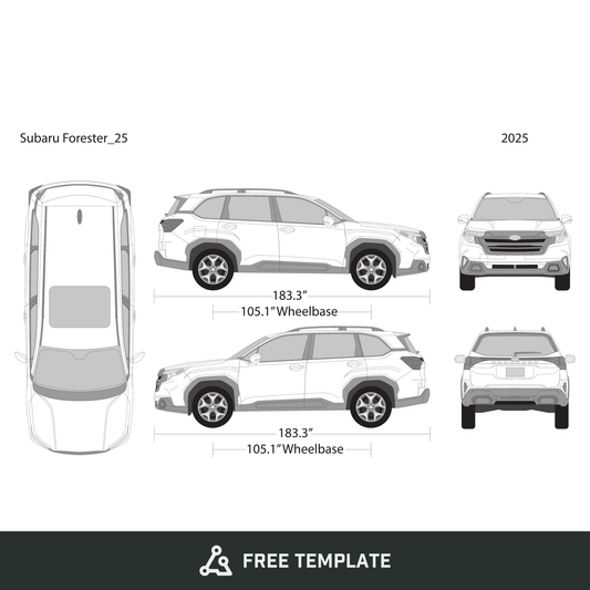 2025 Subaru Forester free vector vehicle wrap template - GravBase