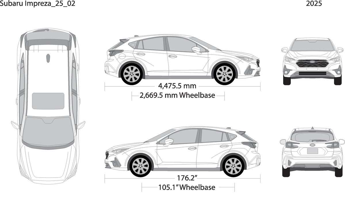 2025 Subaru Impreza V02 Vehicle Wrap Template