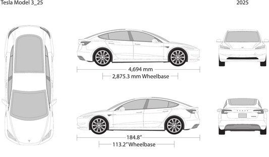 2025 Tesla Model 3 vector wrap template, Design-Ready PDF - GravBase