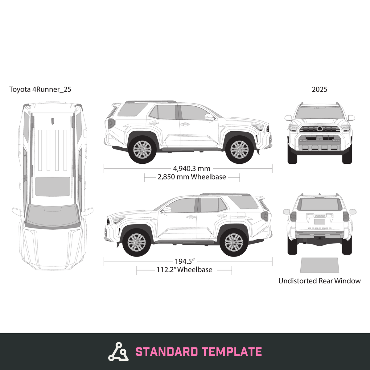 2025 Toyota 4 Runner vector wrap template, Design-Ready PDF - GravBase