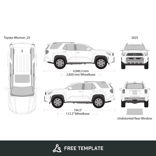 2025 Toyota 4 Runner free vector vehicle wrap template - GravBase