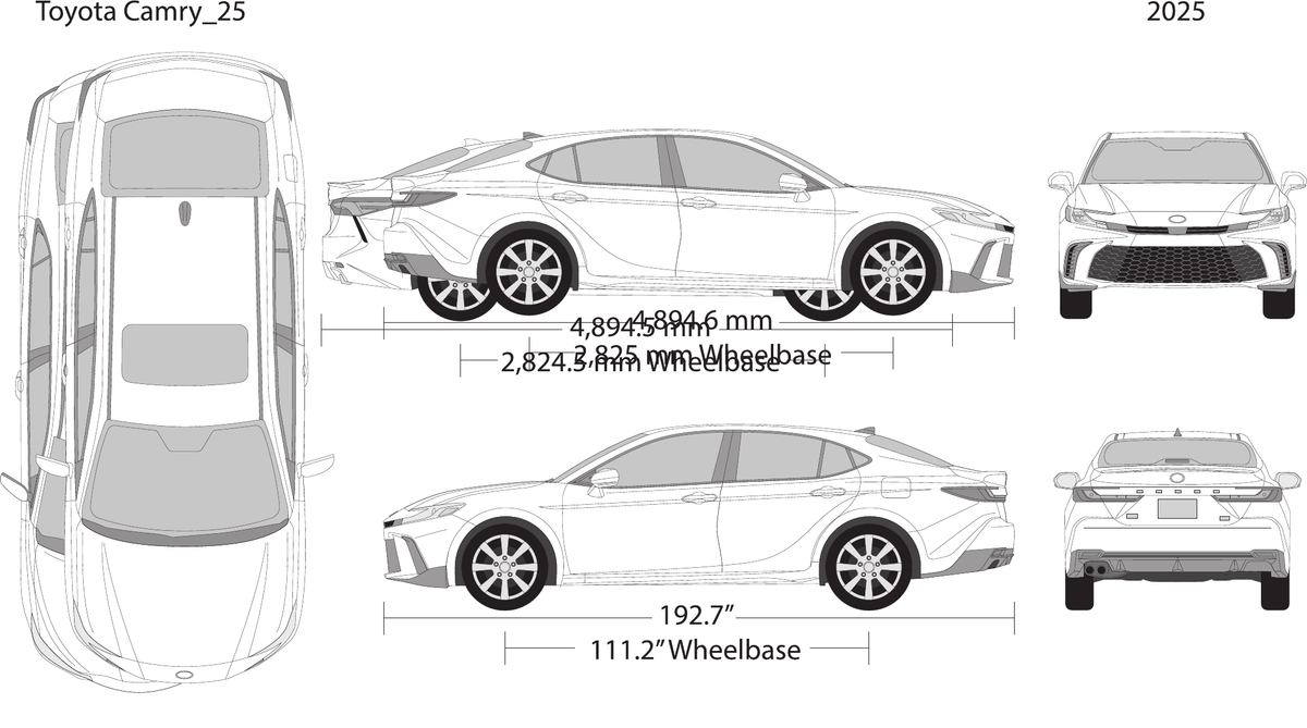 2025 Toyota Camry vector wrap template, Design-Ready PDF - GravBase