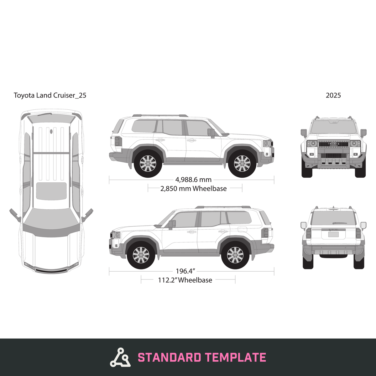 2025 Toyota Land Cruiser vector wrap template, Design-Ready PDF - GravBase
