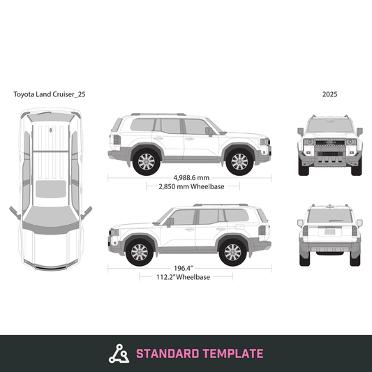 2025 Toyota Land Cruiser vector wrap template, Design-Ready PDF - GravBase