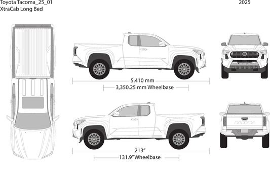 2025 Toyota Tacoma vector wrap template V01, Design-Ready PDF - GravBase