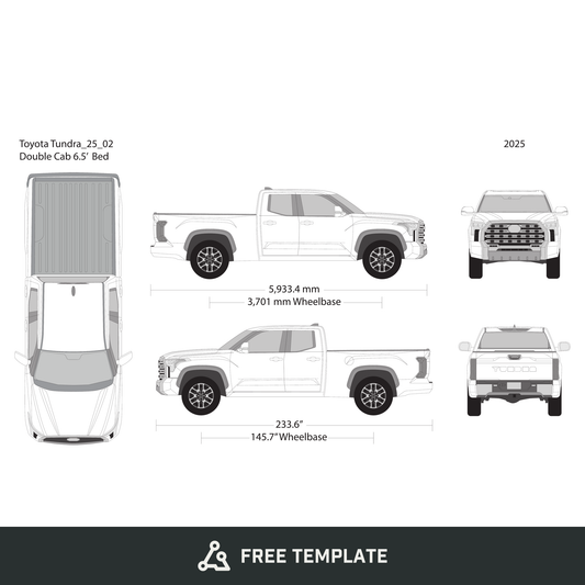 2025 Toyota Tundra free vector vehicle wrap template - GravBase