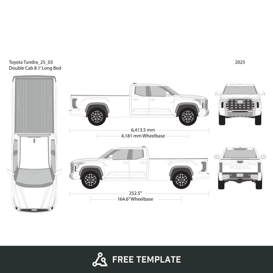 2025 Toyota Tundra free vector vehicle wrap template - GravBase