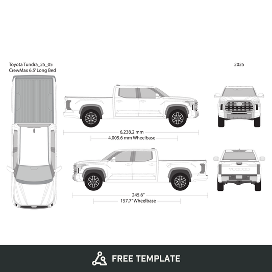 2025 Toyota Tundra free vector vehicle wrap template - GravBase