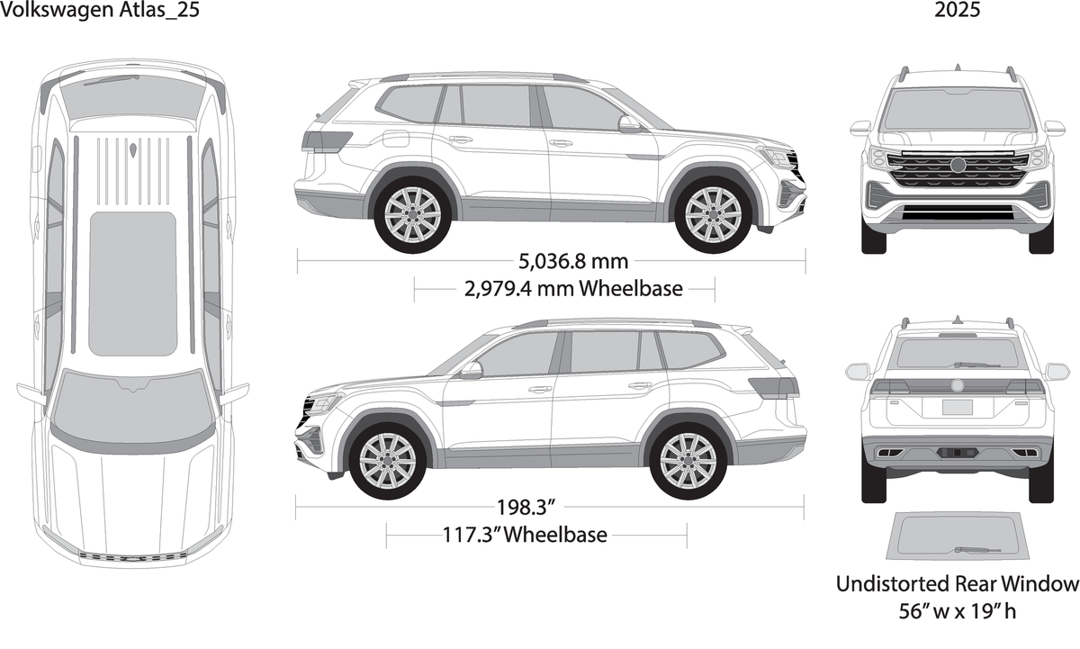 2025 Volkswagen Atlas V25 Vehicle Wrap Template