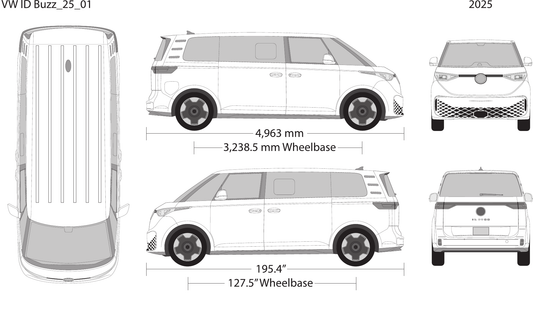 2025 Volkswagen ID Buzz vector wrap template, Design-Ready PDF - GravBase