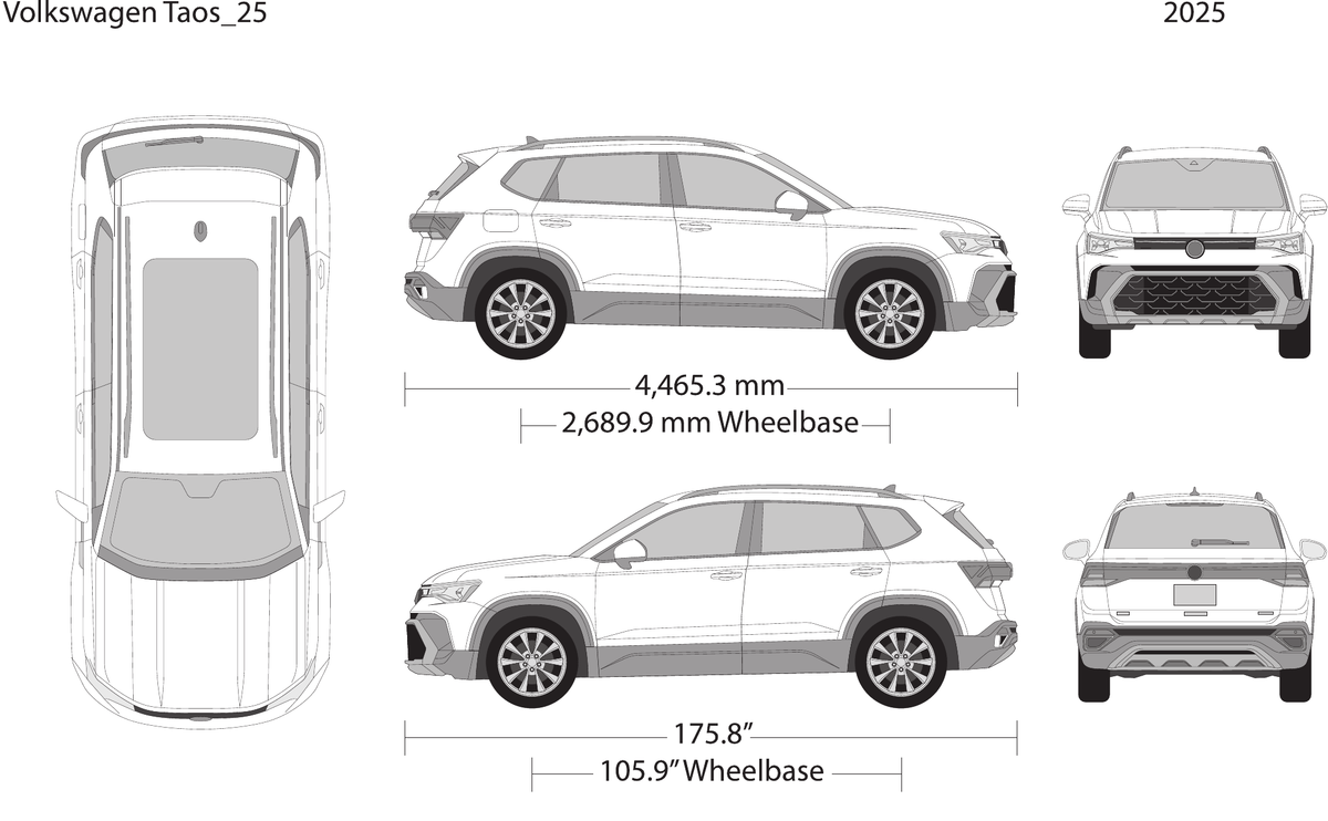 2025 Volkswagen Taos vector wrap template, Design-Ready PDF - GravBase