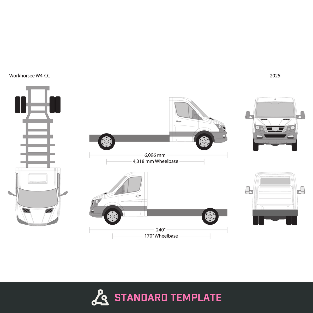 2025 Workhorse W4CC vector wrap template, Design-Ready PDF - GravBase