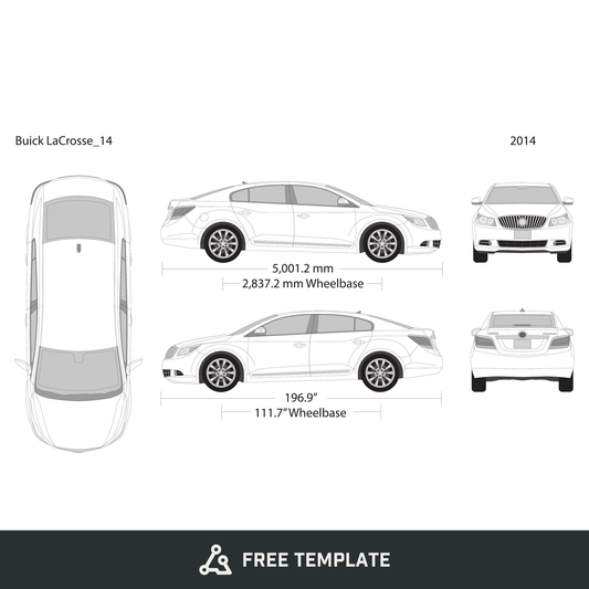Buick Lacrosse free vector vehicle wrap template - GravBase