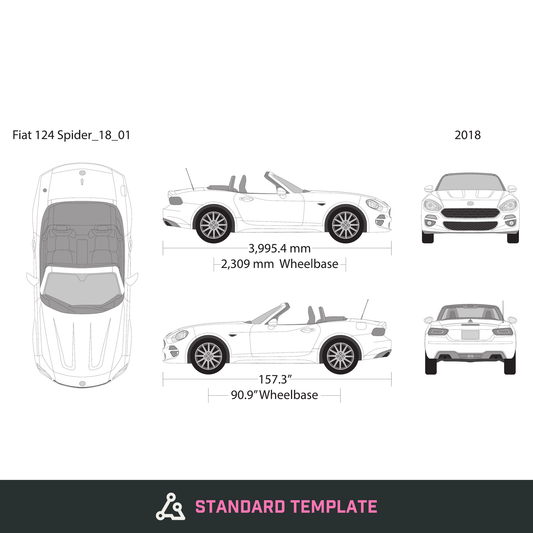 Fiat 214 Spider vector wrap template, Design-Ready PDF - GravBase