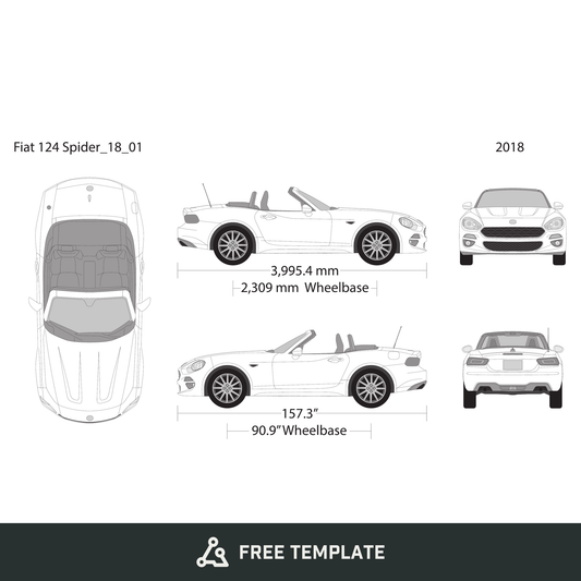 Fiat 214 Spider free vector vehicle wrap template - GravBase