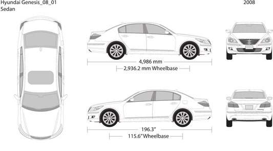 Hyundai Genesis vector wrap template, Design-Ready PDF - GravBase