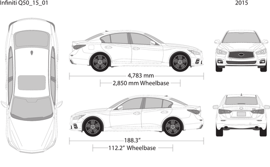 Infiniti Q50 vector wrap template, Design-Ready PDF - GravBase